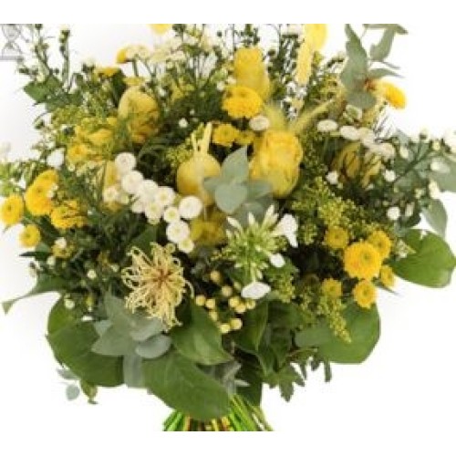 Luxury Easter bouquet yellow white with eggs XL